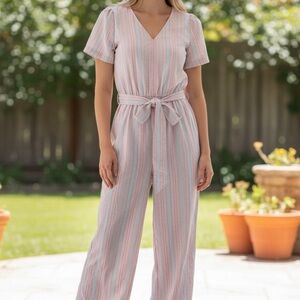 Madewell Pastel Striped Jumpsuit